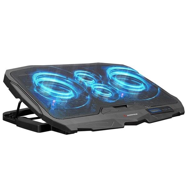 ADDISON RAMPAGE 17'' AD-RC4 Mavi Ledli 2*125mm+2*70mm Işıklı Fan Notebook Soğutucu Stand