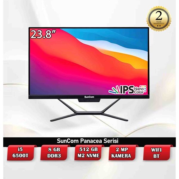 SUNCOM 23.8'' PANACEA SCA-565085M23 CORE i5 6500T 8GB RAM- 512GB SSD- O/B HD FRD