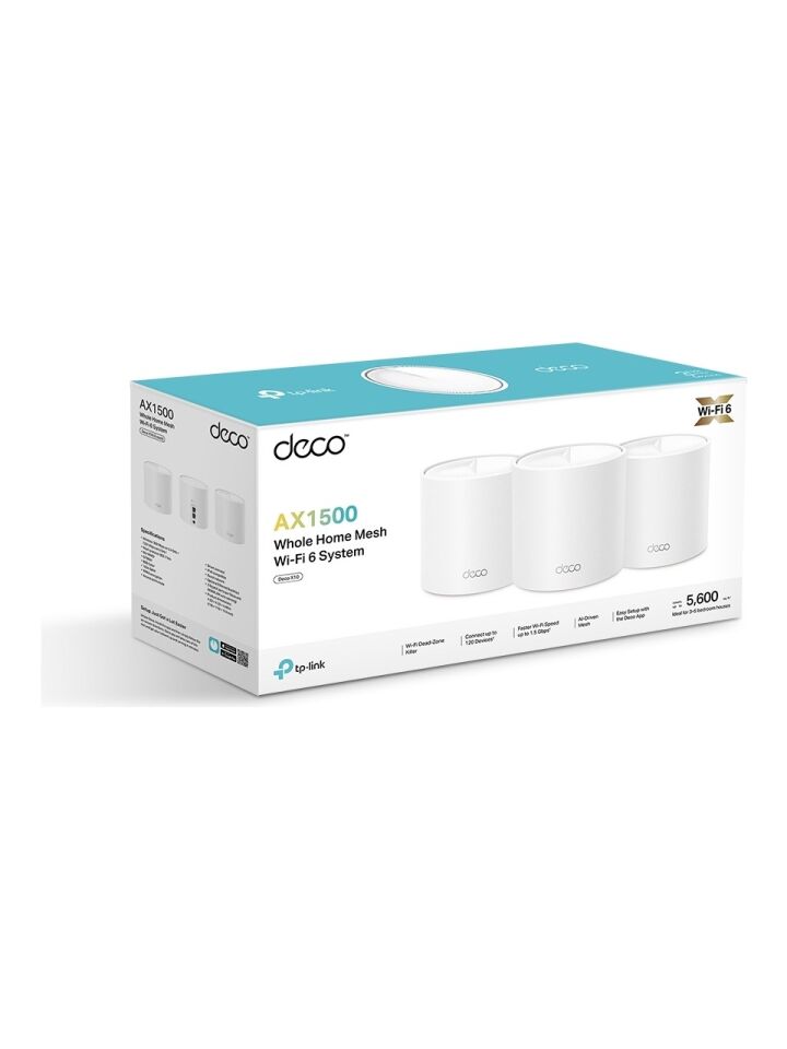 TP-Link Deco X10 3P AX1500 Mesh Wi-Fi6 (Üçlü) Paket