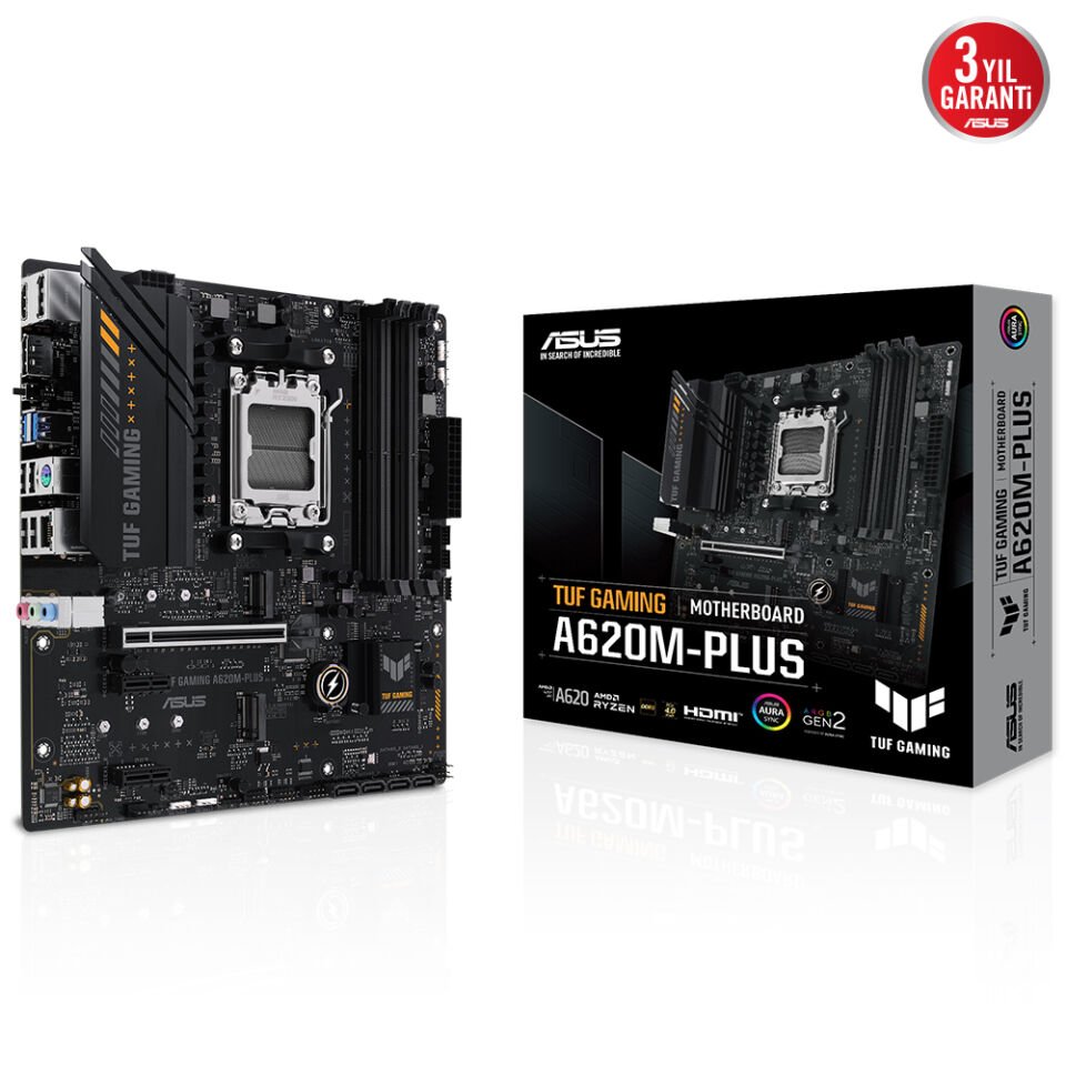 ASUS TUF GAMING A620AM-PLUS DDR5 HDMI DP PCIe 16X v4.0 AM5 mATX