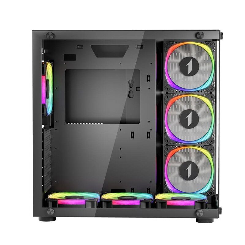 1ST PLAYER SP8 SİYAH 750W 80+ SILVER ATX 3.1 ARGB 7X12CM FAN TEMPERLİ CAM USB 3.0 ATX KASA