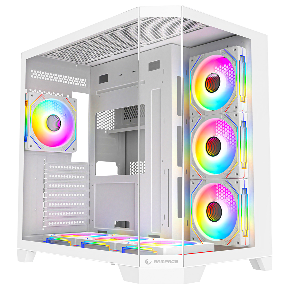 RAMPAGE MEGA 850W 80 PLUS BRONZE 7x12CM ARGB FAN + KUMANDA BEYAZ OYUNCU KASASI