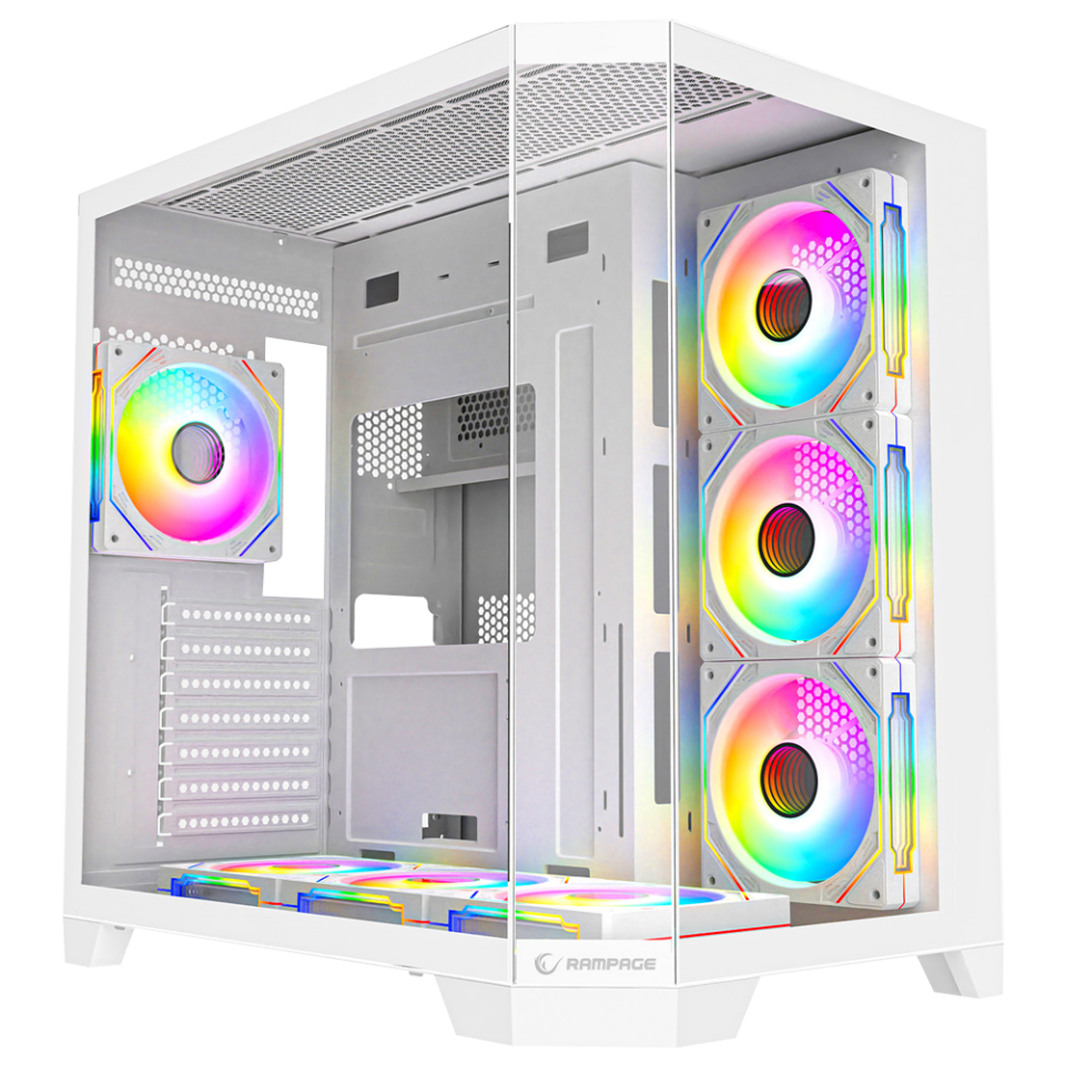 RAMPAGE MEGA 850W 80 PLUS BRONZE 7x12CM ARGB FAN + KUMANDA BEYAZ OYUNCU KASASI