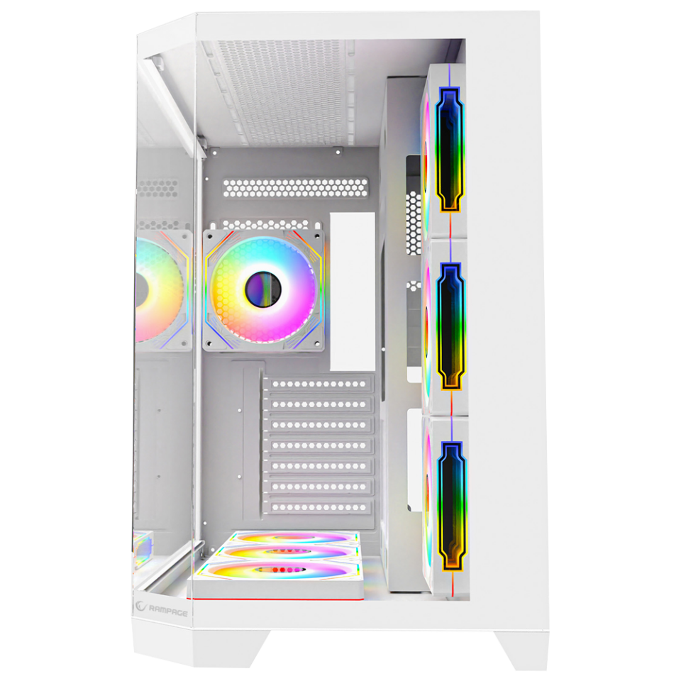 RAMPAGE MEGA 850W 80 PLUS BRONZE 7x12CM ARGB FAN + KUMANDA BEYAZ OYUNCU KASASI