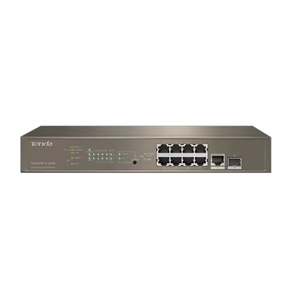 TENDA 8port PoE GIGABIT Yönetilemez Switch Masaüstü TEG5310P-8-150W