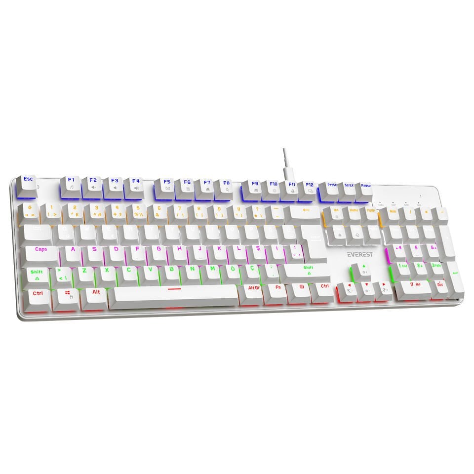 EVEREST KB-MK1 LUMOS SİYAH USB RAINBOW AYDINLATMALI RED SWITCH FULL ANTI-GHOSTING GAMING KLAVYE