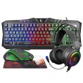 RAMPAGE KM-404 ARGENTI Rainbow Aydınlatmalı USB Gaming Combo Q Klavye + Kulaklık + Mouse + Mousepad