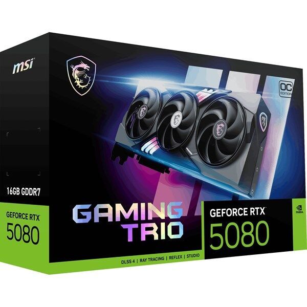 MSI RTX 5080 16GB GAMING TRIO OC 16GB GDDR7 256BİT HDMI-DP PCIe5.0