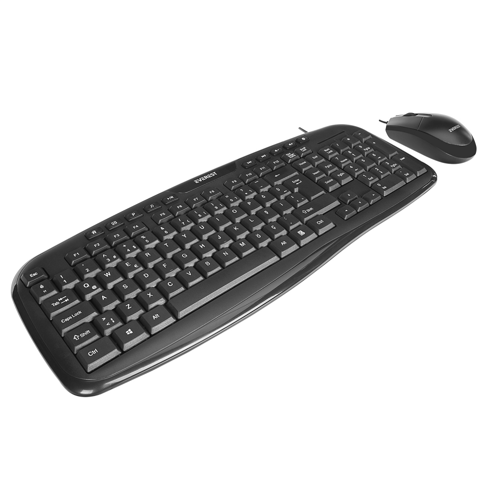 EVEREST UN-795 Kablolu USB Q Trk Siyah Klavye - Mouse Set