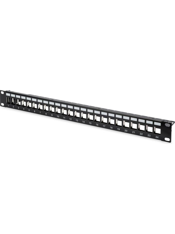 DIJITUS DN-91411 24 PORT BOS PATCH PANEL ZIRHLI 1U SIYAH RENK