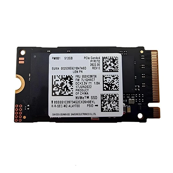 SAMSUNG 512GB  PM9B1 MZVL4512HBLU 3500-2500MB/s 2242 M2 NVME GEN4 Disk Kutusuz