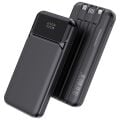 22.5W Dahili Kablolu LCD Siyah Taşınabilir Şarj Cihazı Powerbank