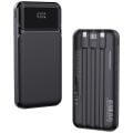 22.5W Dahili Kablolu LCD Siyah Taşınabilir Şarj Cihazı Powerbank