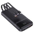 22.5W Dahili Kablolu LCD Siyah Taşınabilir Şarj Cihazı Powerbank