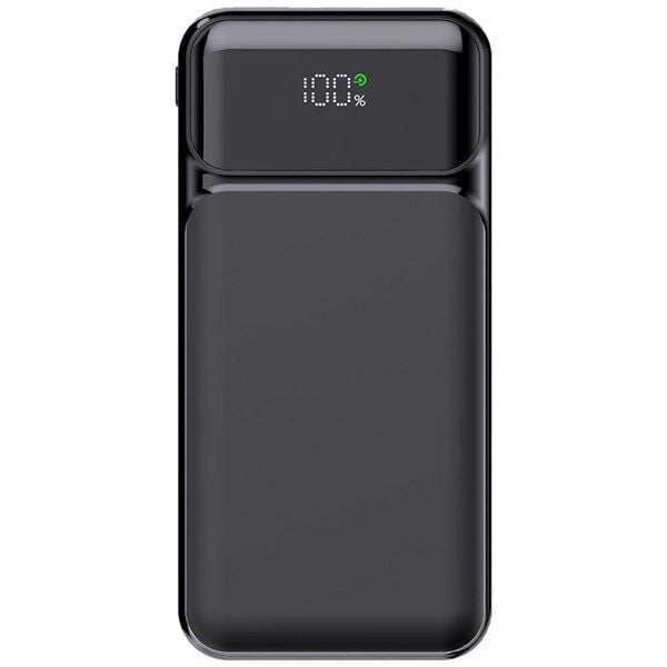 22.5W Dahili Kablolu LCD Siyah Taşınabilir Şarj Cihazı Powerbank