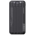 22.5W Dahili Kablolu LCD Siyah Taşınabilir Şarj Cihazı Powerbank