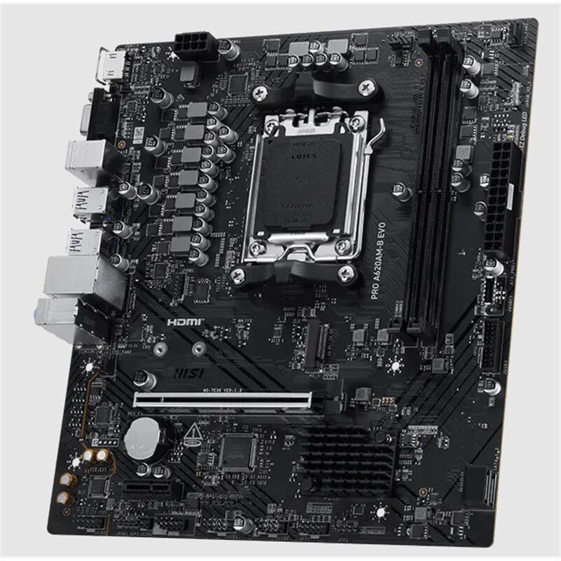 MSI PRO A620AM-B EVO DDR5 6800MT/S 1XHDMI 1XVGA 1XM.2 USB MATX AM5 (AMD AM5 9000/8000/7000 SERİ İLE UYUMLU)