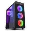 PowerBoost 12cm Rainbow Siyah 18x LED RGB 3lü Kasa Fanı Kiti 6pin Hız Kontrollü