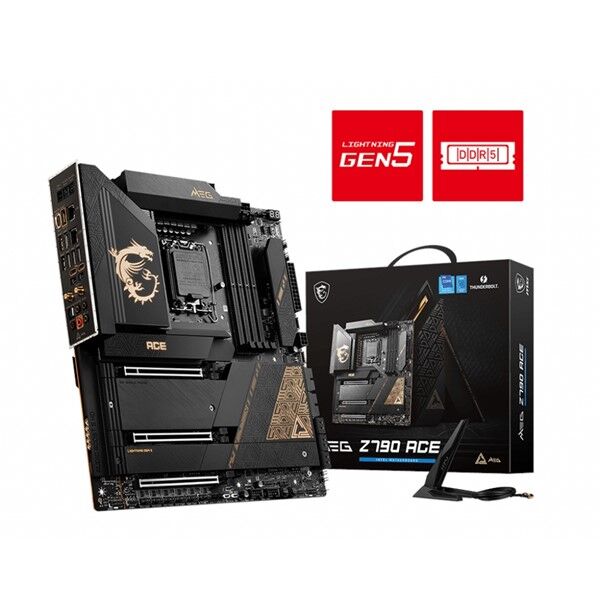 Msı Mb Meg Z790 Ace Intel Z790 Lga 1700 Ddr5 7800(Oc) 5Xm2 6Xsata 1Xtype-C Dp Port Wi-Fi 6E 2Xıntel 2.5Gbps Lan E-Atx
