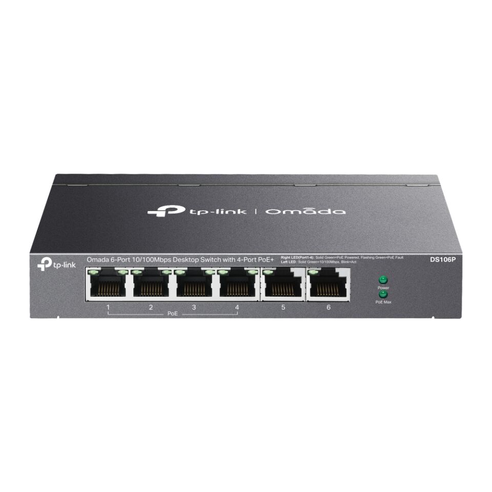 Omada DS106P 6Port 10/100 4Port PoE+ Switch