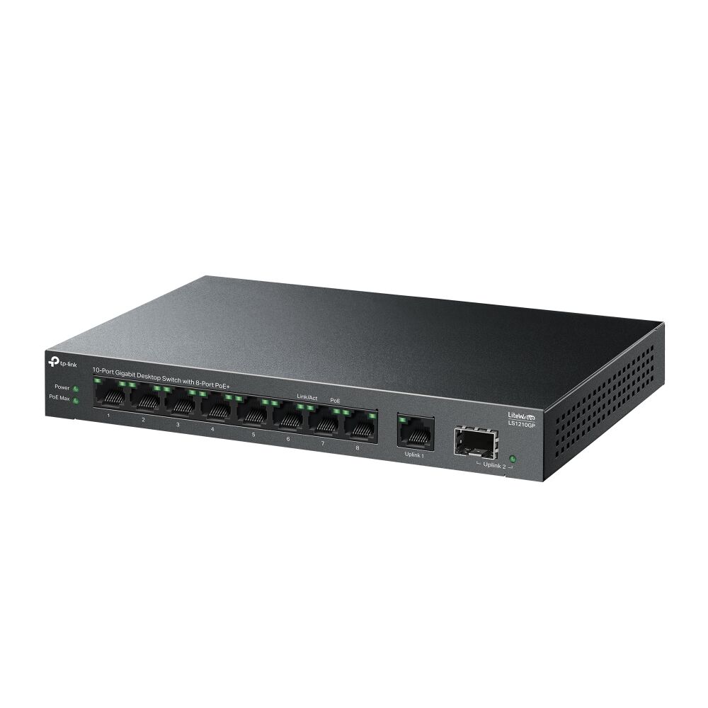 TP-Link LS1210GP 8 Port PoE+ + 10 Port Gigabit Switch