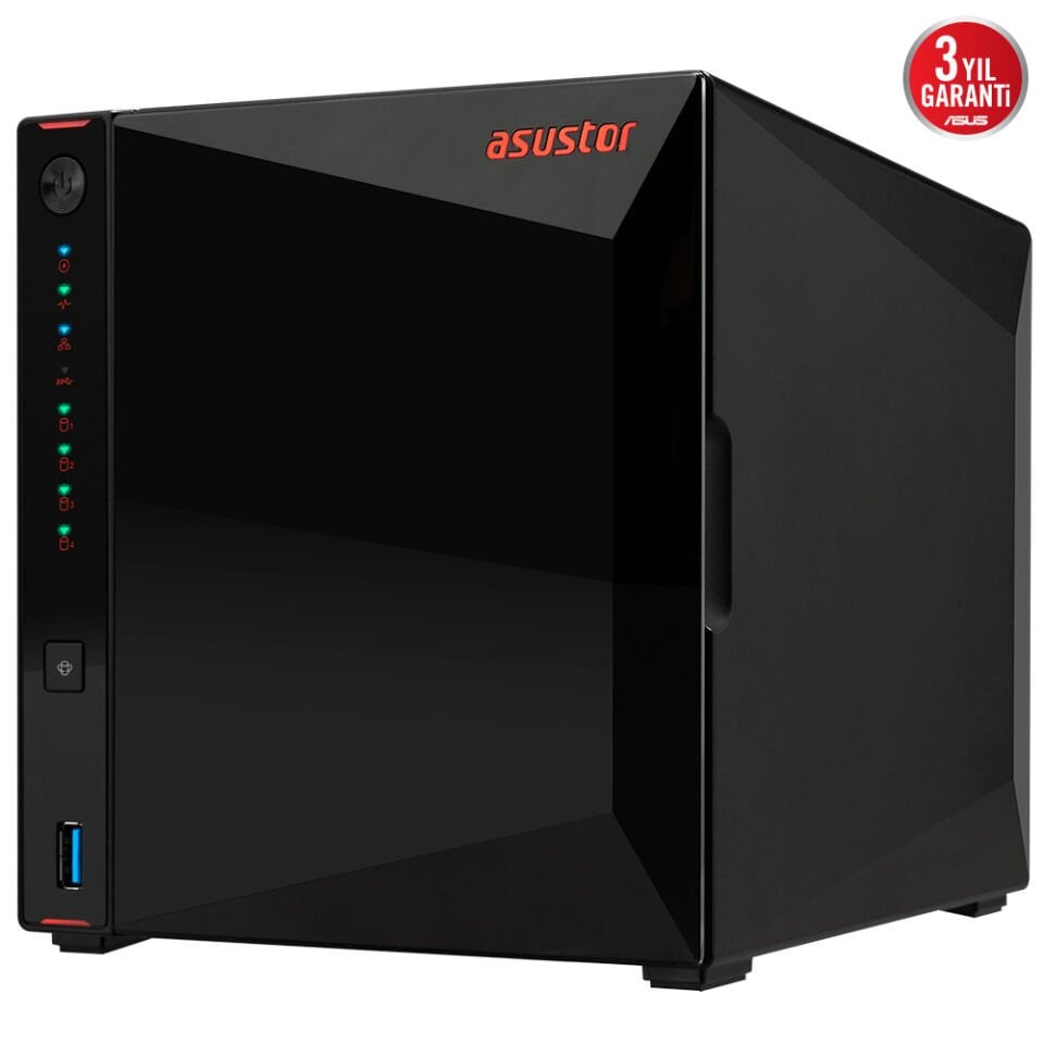 ASUSTOR 4diskli Celeron N5105 QC-8GB RAM-2-2.5GbE Nas Server AS5404T (47911)