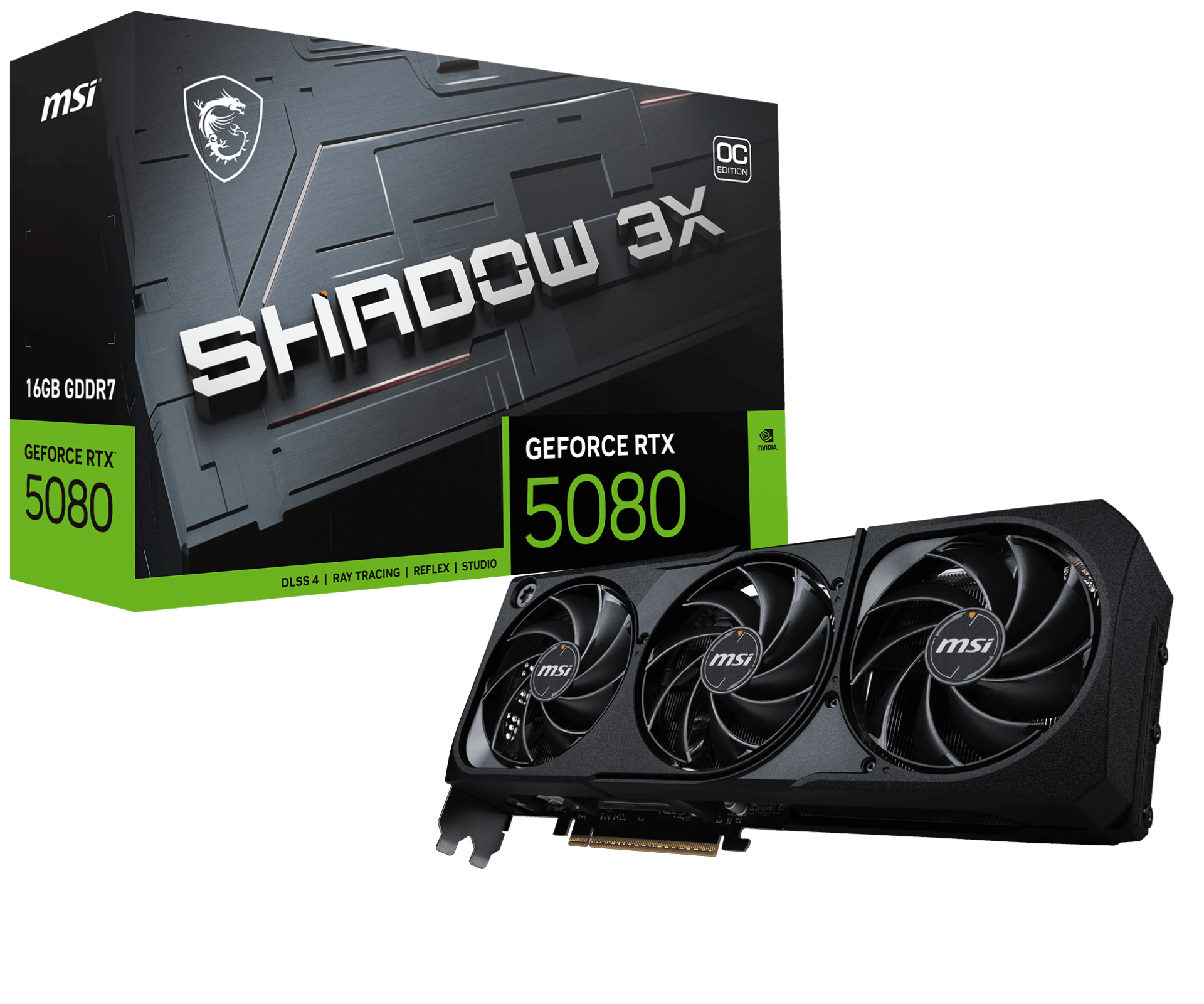 MSI RTX5080 16GB SHADOW 3X OC 16G GDDR7 256bit HDMI DP PCIe 5.0