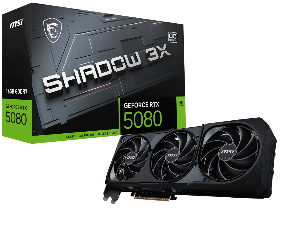 MSI RTX5080 16GB SHADOW 3X OC 16G GDDR7 256bit HDMI DP PCIe 5.0