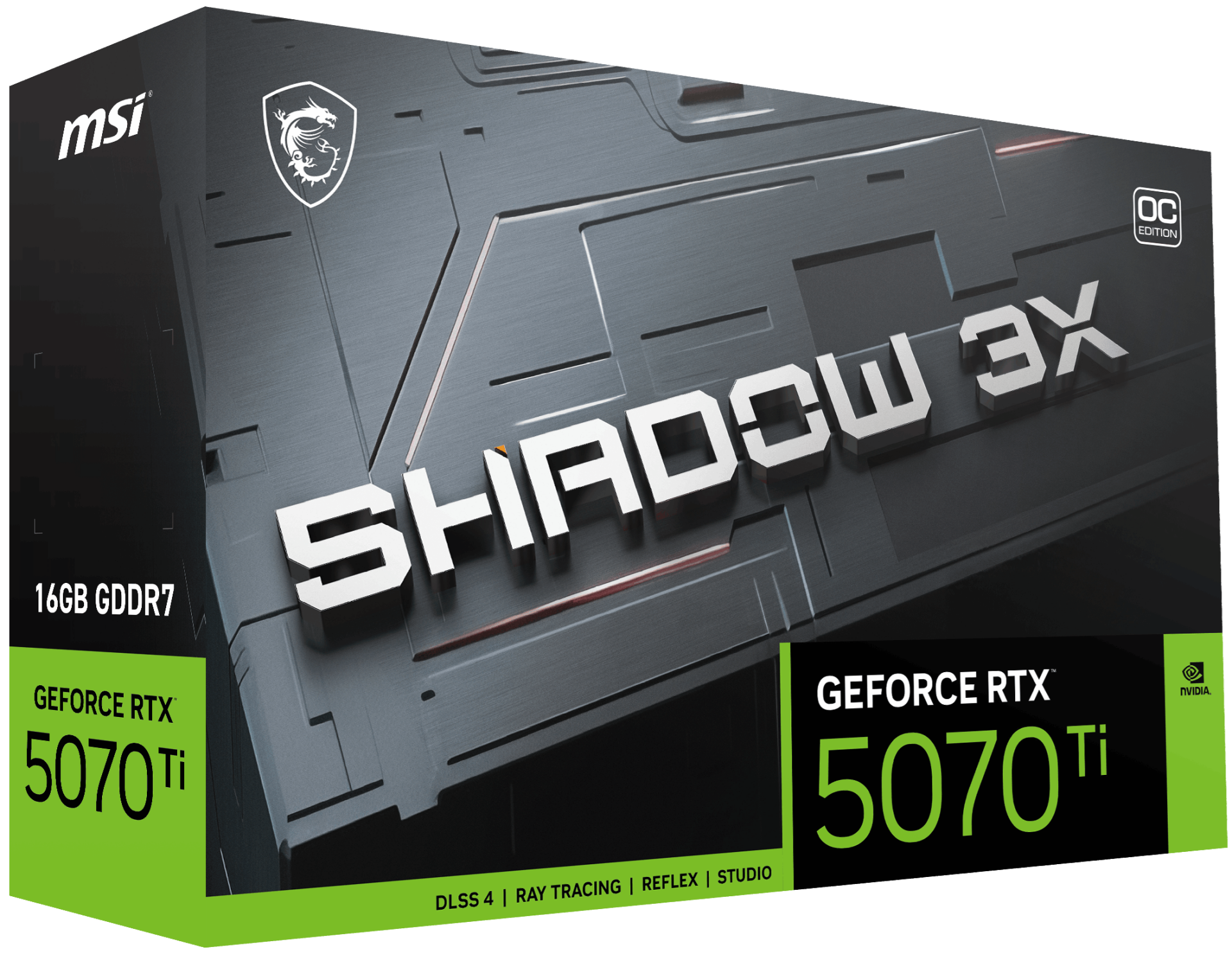 MSI RTX5070TI 16GB SHADOW 3X OC 16G GDDR7 256bit HDMI DP PCIe 5.0