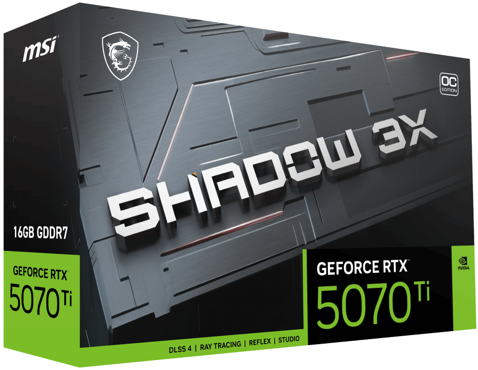MSI RTX5070TI 16GB SHADOW 3X OC 16G GDDR7 256bit HDMI DP PCIe 5.0