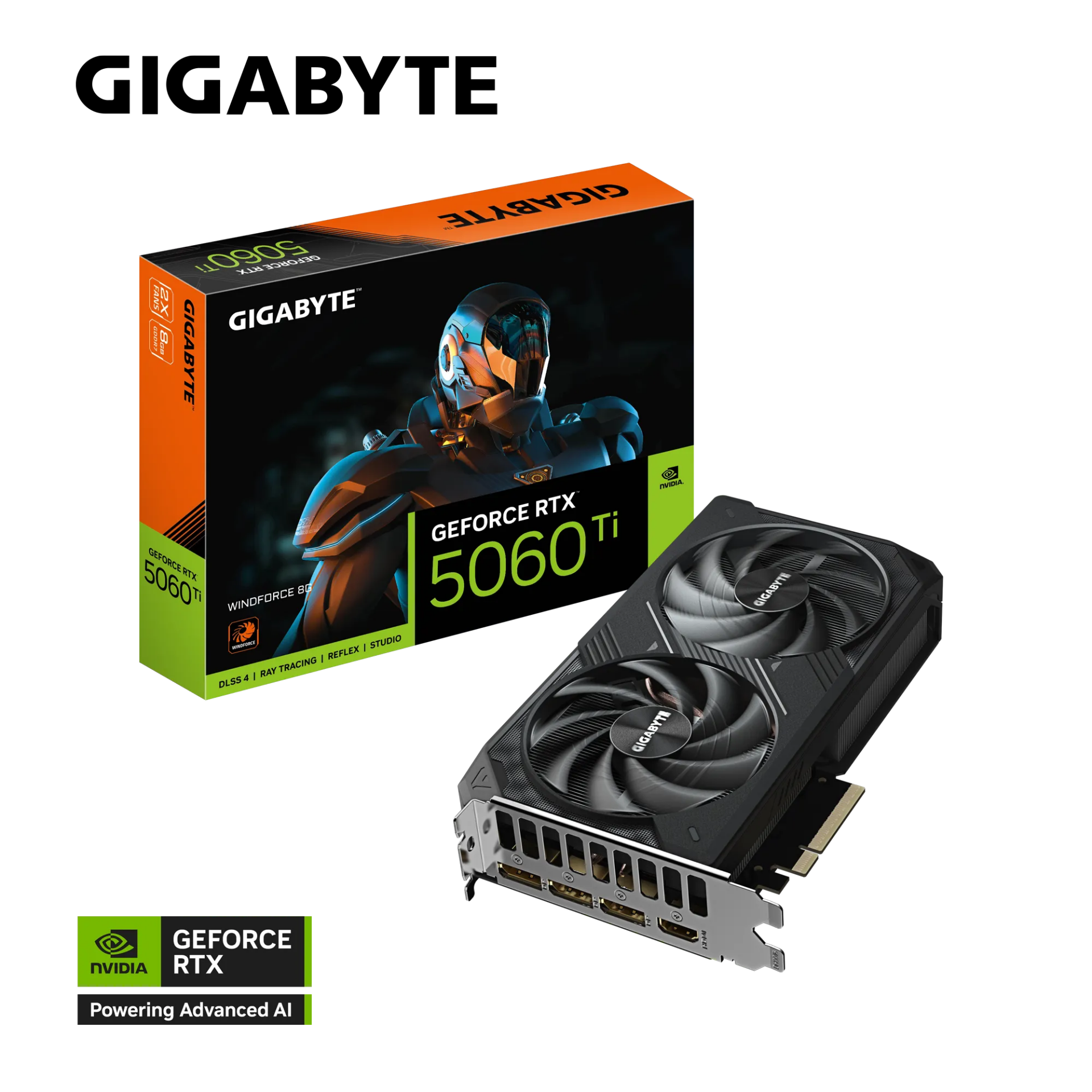 GIGABYTE 8GB RTX5060TI WINDFORCE GV-N506TWF2-8GD GDDR7 128Bit HDMI DP PCIe 5.0