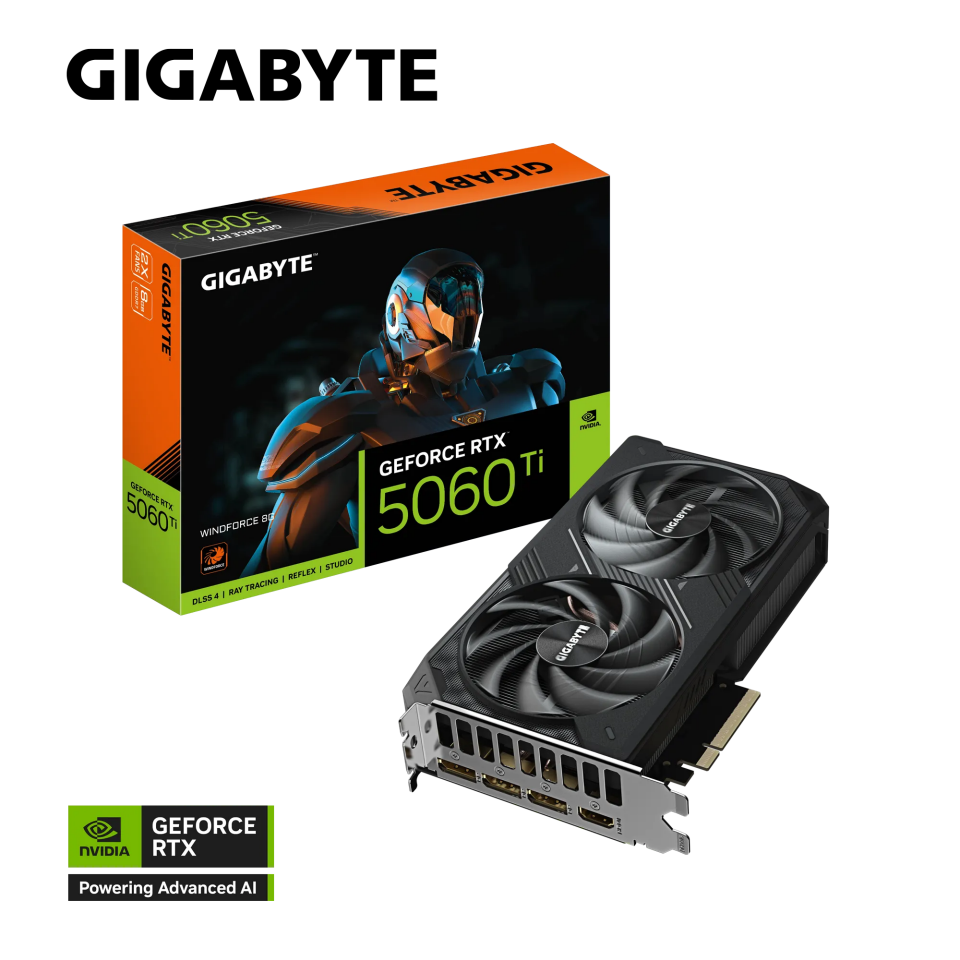 GIGABYTE 8GB RTX5060TI WINDFORCE GV-N506TWF2-8GD GDDR7 128Bit HDMI DP PCIe 5.0