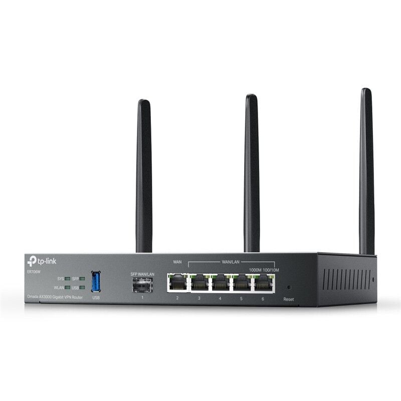 TP-LINK OMADA ER706W AX3000 WIFI 6 1XGIGABIT SFP WAN/LAN PORT 1XGIGABIT RJ45 WAN PORT 4XGIGABIT WAN/LAN RJ45 VPN ROUTER