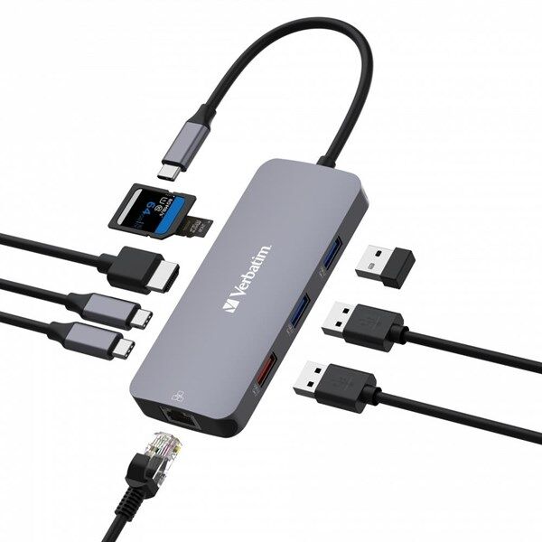 VERBATIM CMH-09 USB-C Pro 9 Bağlantı Noktalı Dock