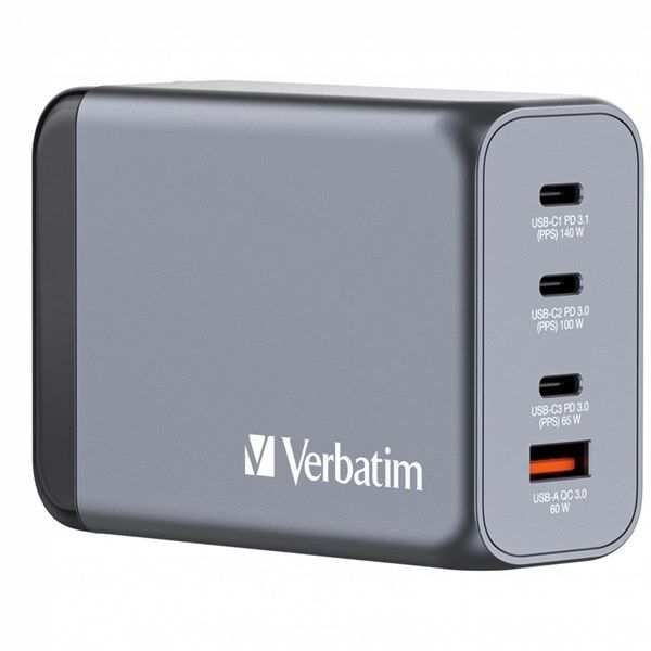VERBATIM GNC-240 240W 4-Bağlantı Noktalı GaN Duvar Şarj Cihazı