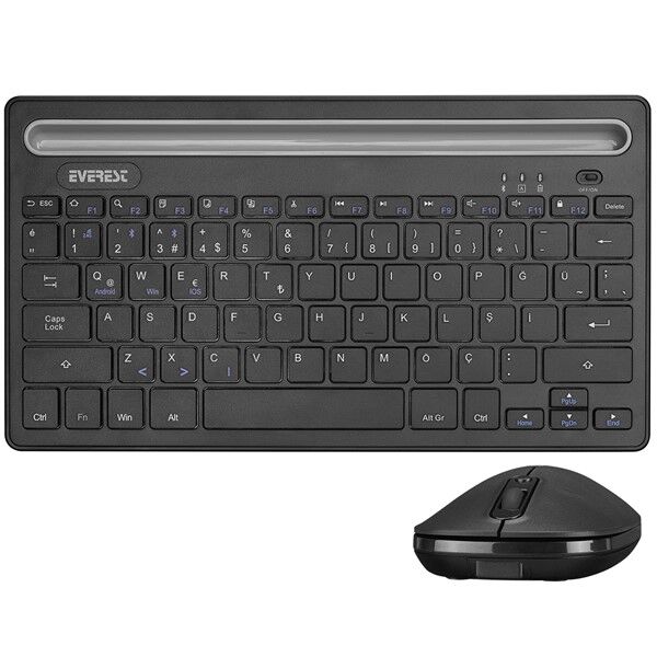 EVEREST KM-BT803 Bluetooth Q Trk Siyah Klavye - Mouse Set
