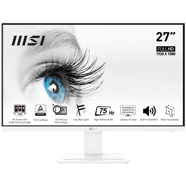MSI 27'' IPS PRO MP273W 5MS 75HZ HDMI-DP EV OFİS TİPİ MONİTÖR BEYAZ
