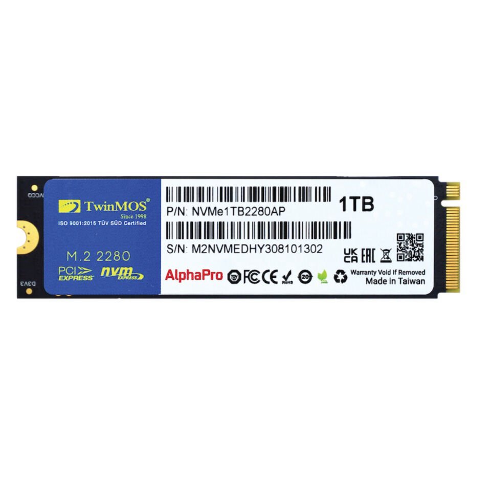 TwinMOS 1TB M.2 PCIe NVMe SSD NVMe1TB2280AP