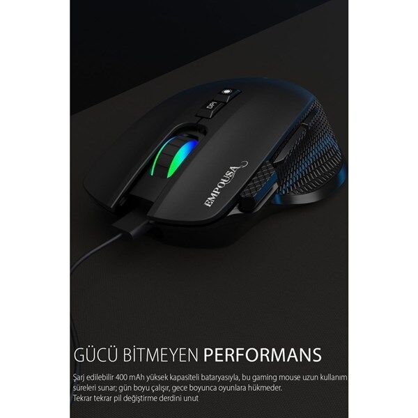 INCA Empousa Kablosuz + Bluetooth Gaming Siyah Mouse IMG-GT22