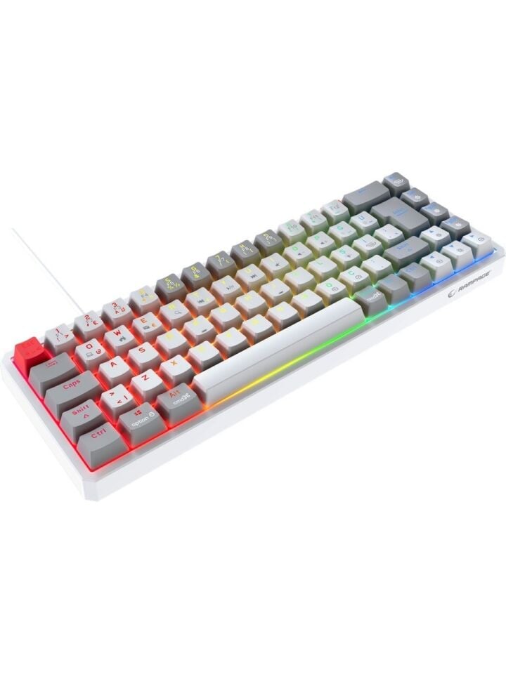 Rampage YORU MINI Beyaz/Gri OUTEMU Red Swich Q Mekanik Oyuncu Klavyesi