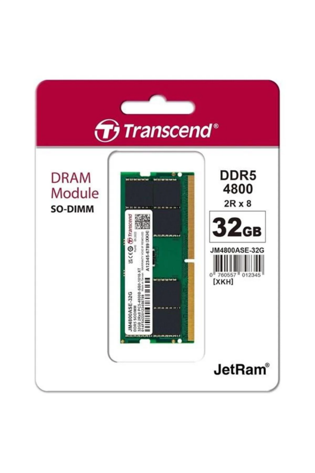 TRANSCEND 32GB DDR5 4800MHZ CL40 NOTEBOOK RAM VALUE JM4800ASE-32G