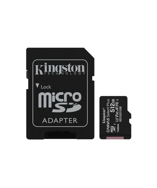 Kingston 512GB microSDXC Canvas Select Plus 100R A1 C10 Card + Adapter