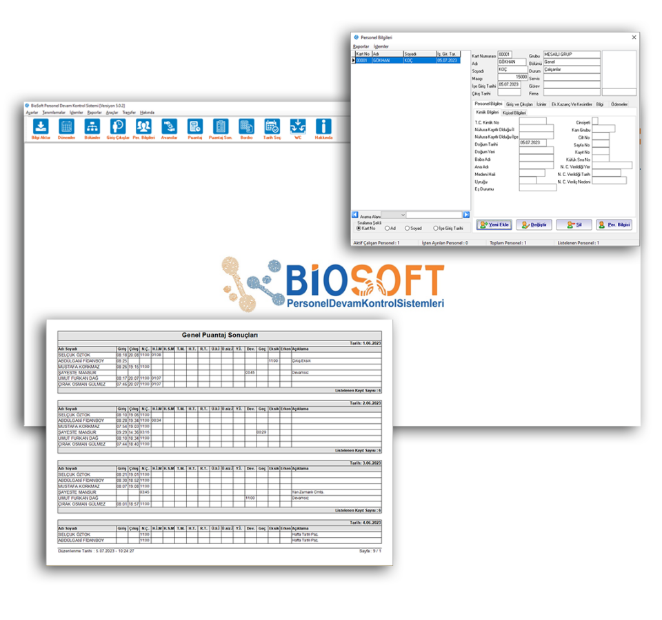 BIOSOFT PDKS GİRİŞ-ÇIKIŞ YAZILIMI