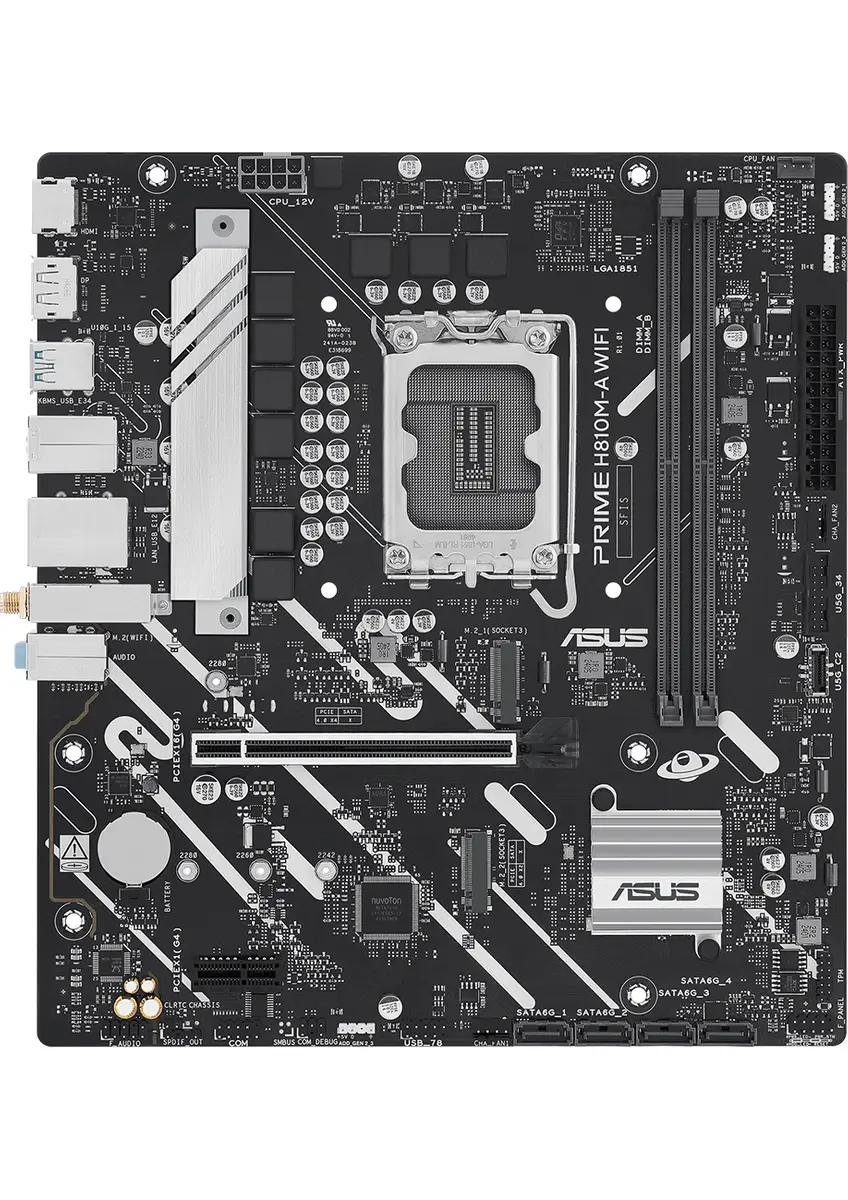 Asus PRIME H810M-A WIFI Intel 1851p DDR5 6400 HDMI DP 2xM2 USB3.2 mATX