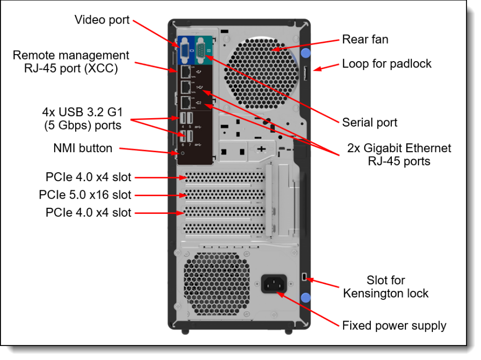 LENOVO ST50 V3 7DF3A00YEA XEON E-2434-32GB DDR5 UDIMM-2X960GB SSD 4U Tower Sunucu