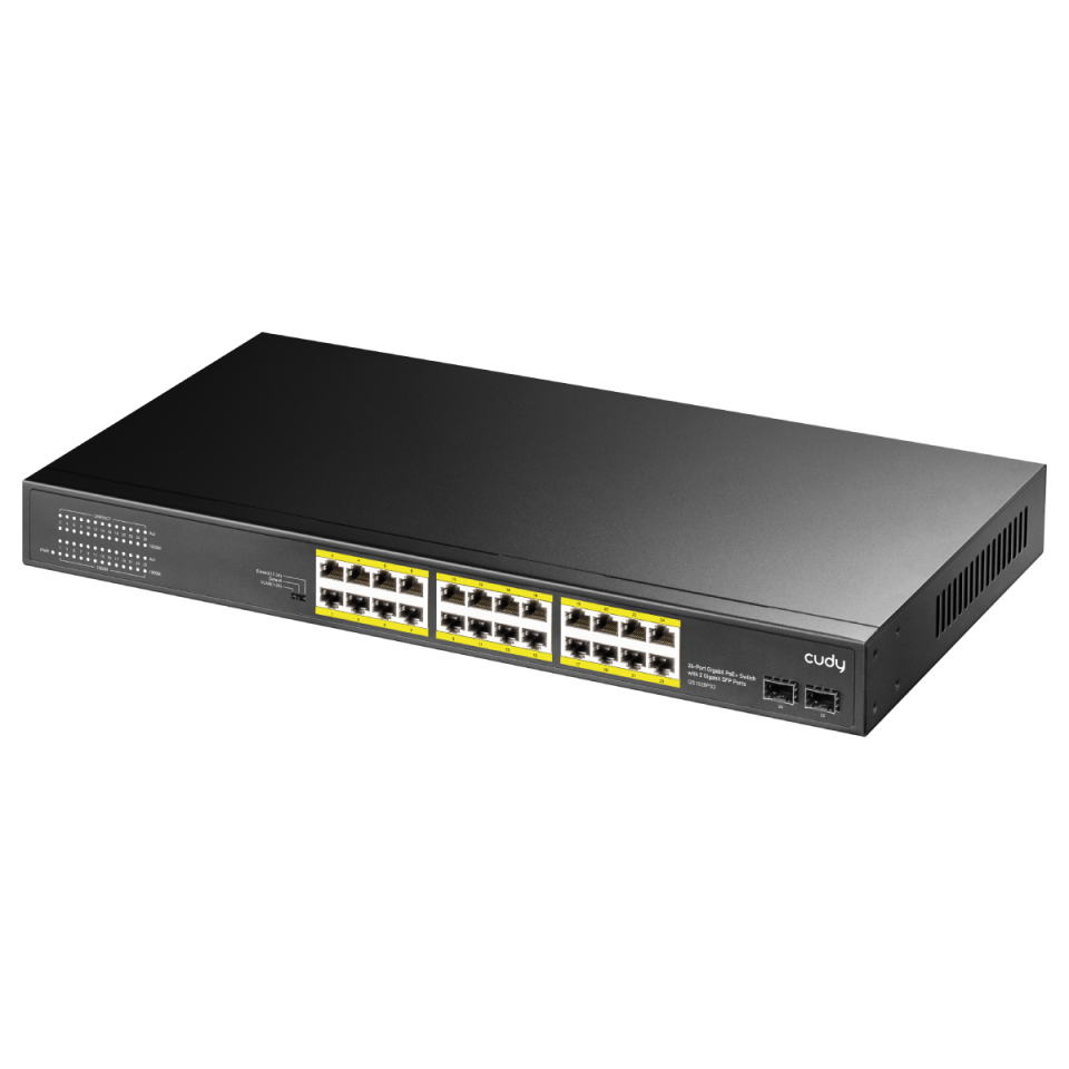 CUDY 24port PoE 300w 2-SFP Gigabit Yönetilemez Switch GS1028PS2
