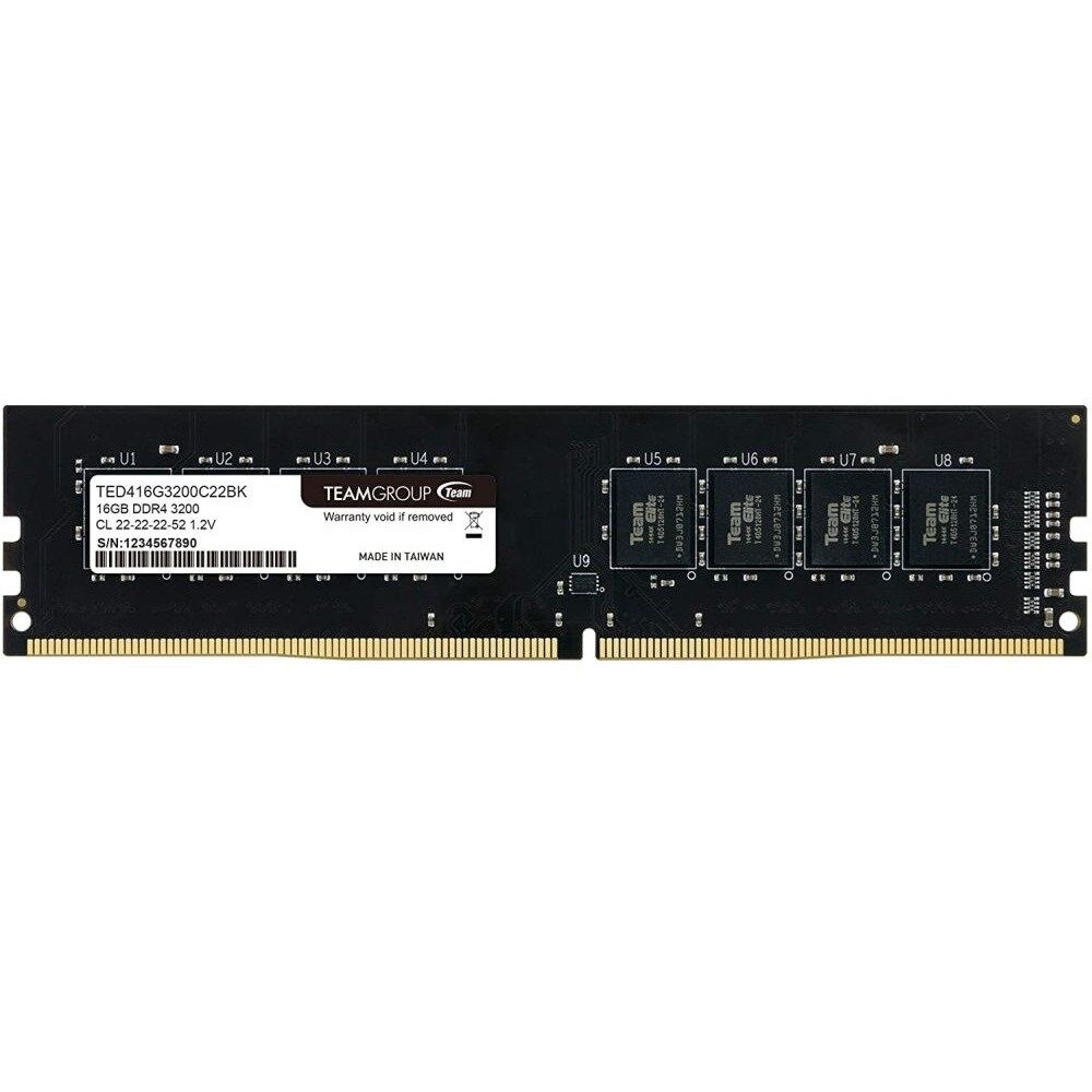 TEAM 16GB DDR4 3200MHz CL22 PC RAM VALUE TED416G3200C22BK