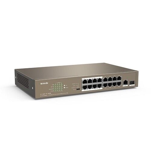 TENDA 16port PoE 150w 10/100 1-SFP Yönetilemez Switch TEF1118P-16-150W