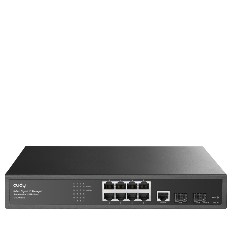 CUDY 8port 2-SFP 1-Uplink Gigabit Yönetilebilir Switch GS2008S2