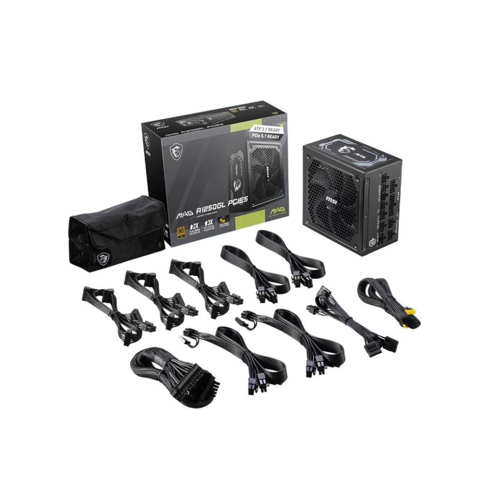 MSI MAG A1250GL PCIE5 1250W 80+ GOLD POWER SUPPLY